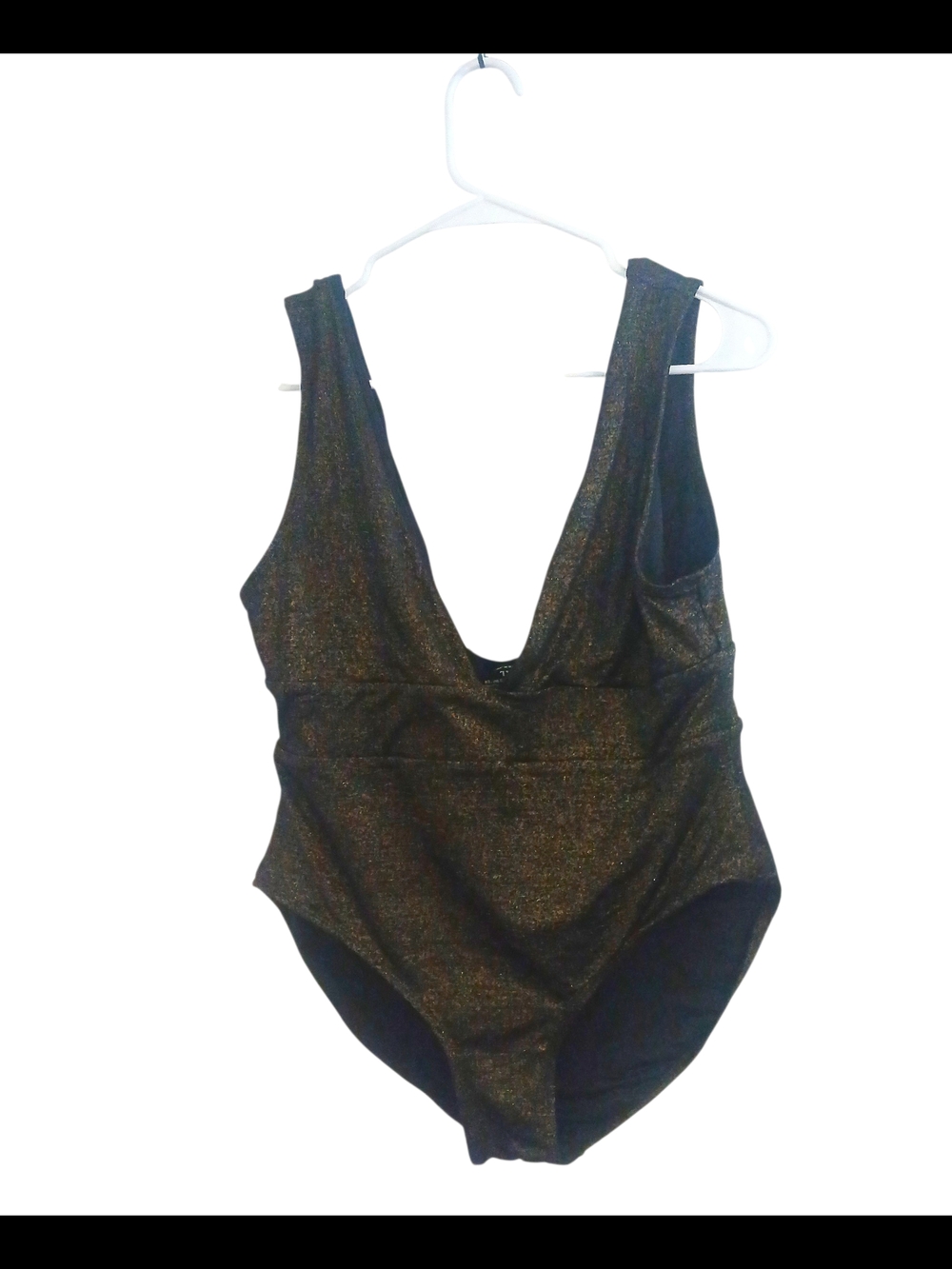 Halter One-Piece Swimsuit Metallic brown and gold - Picture 2 of 7